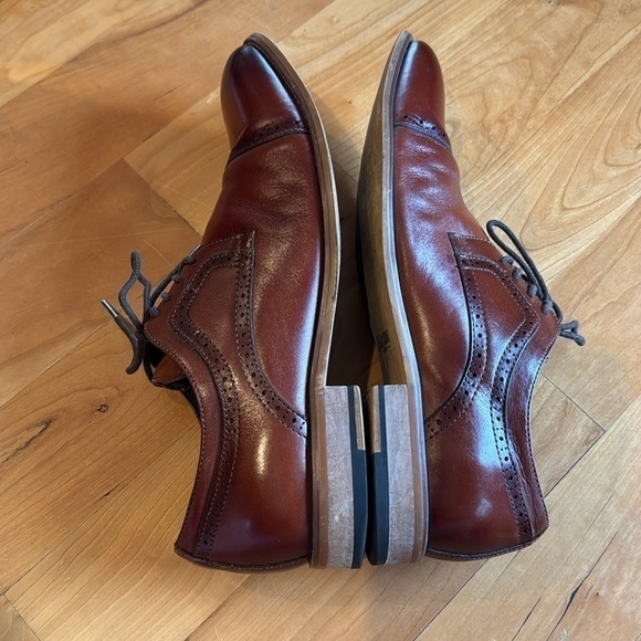 STACY ADAMS Men\'s Leather Lace Up Oxford Shoe dark brown sz 9 M